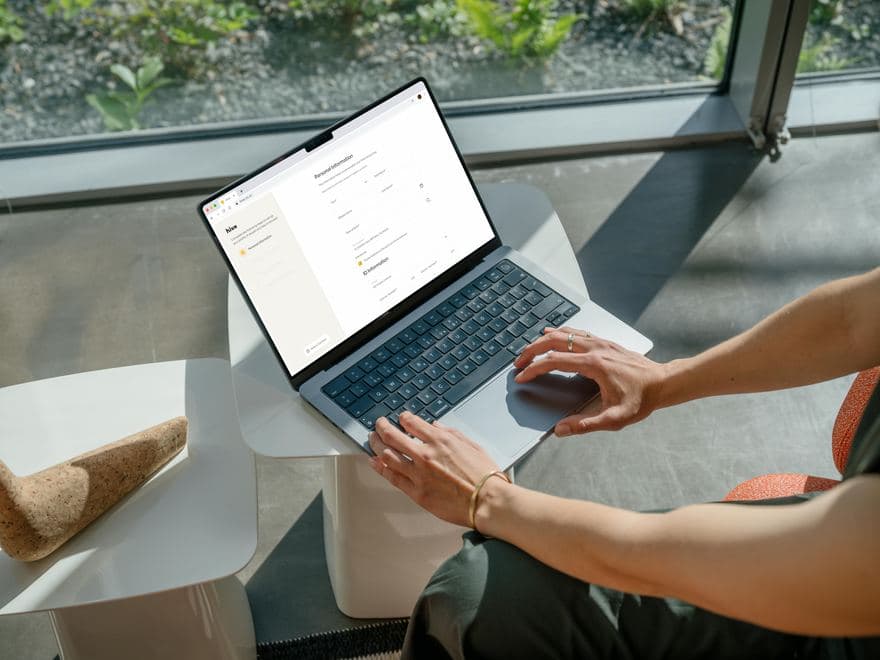 A client checking their goals in the Hive portal