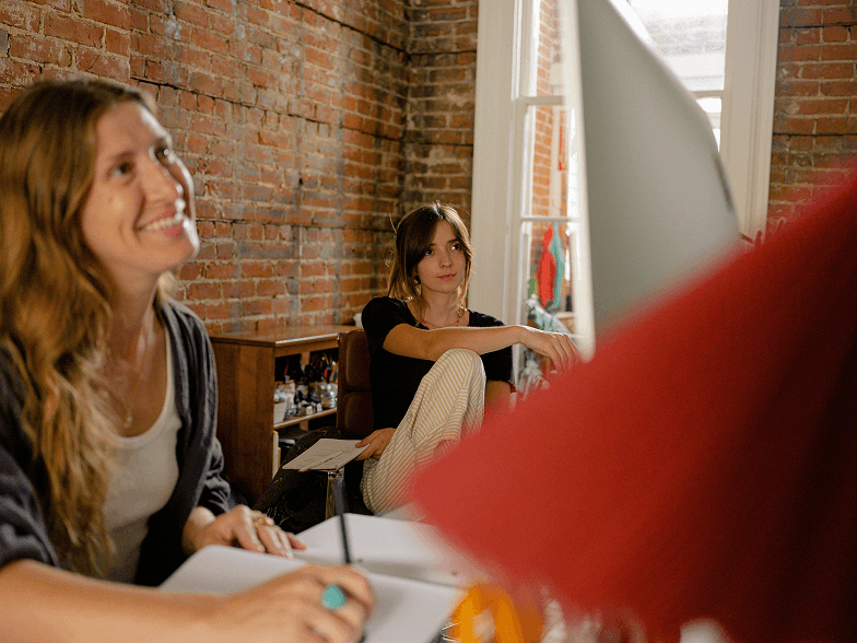 Two women in an office