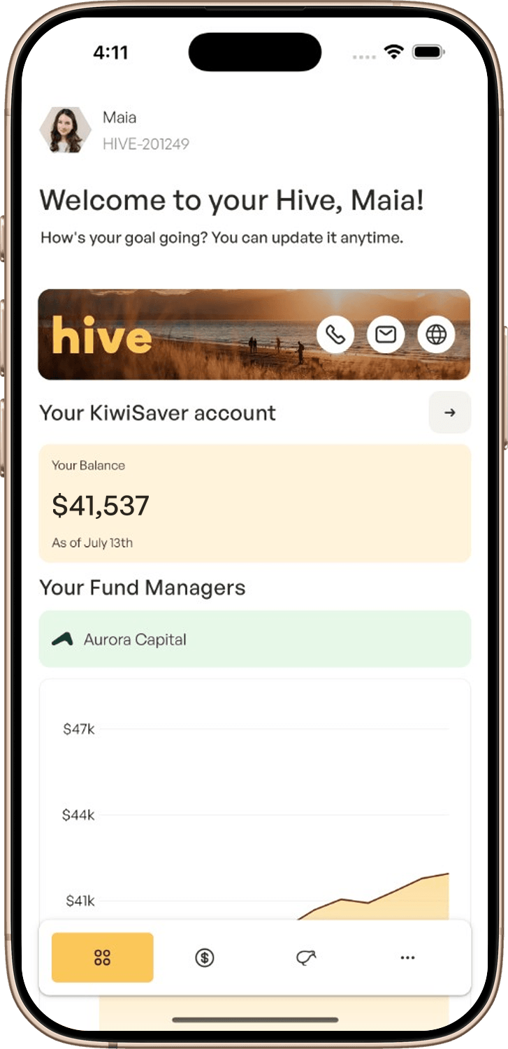 The Hive app on iPhone