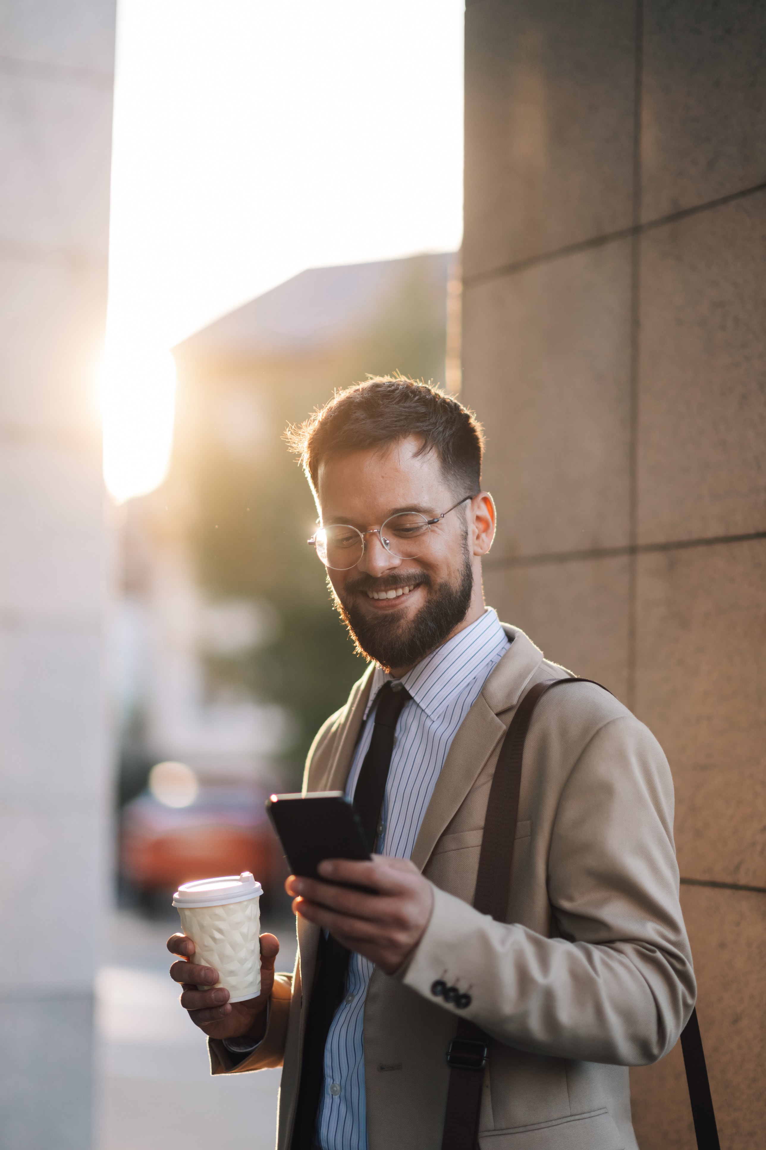 Adviser checking the Hive app